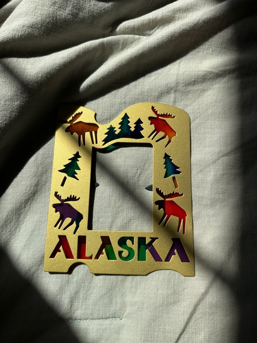 Alaska Gold Stained Glass Frame